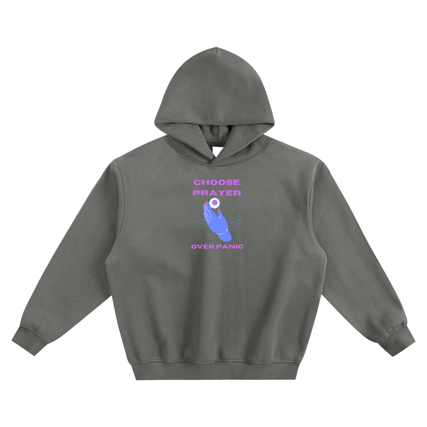Choose Prayer Over Panic Fleeced Boxy Hoodie