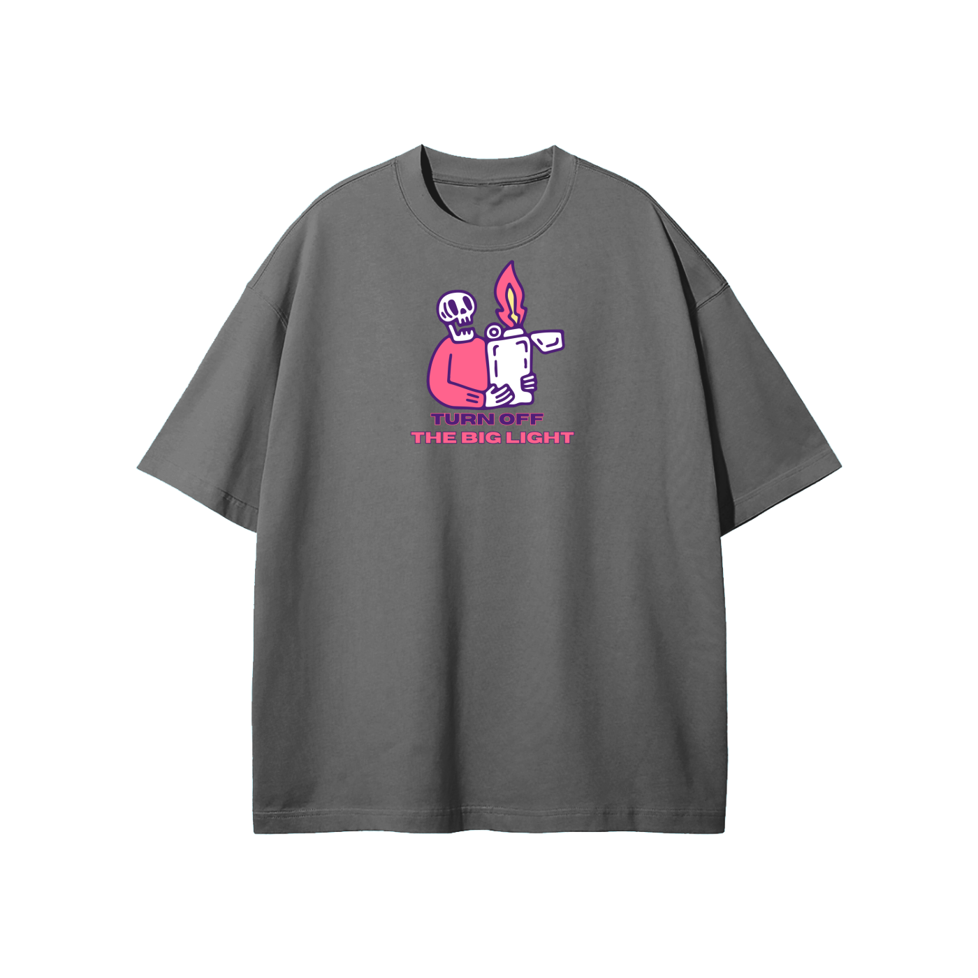 Turn Off The Big Light Streetwear Heavyweight Loose Fit T-Shirt