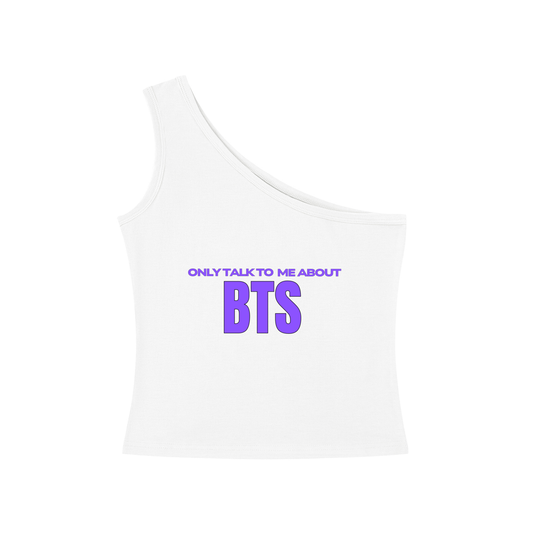 Only Talk To Me About BTS One-Shoulder Crop T-Shirt