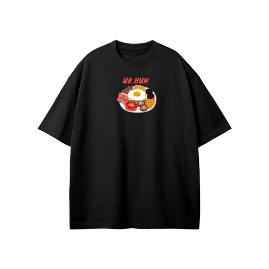 UK Hun (Breakfast) Streetwear Heavyweight Loose Fit T-Shirt