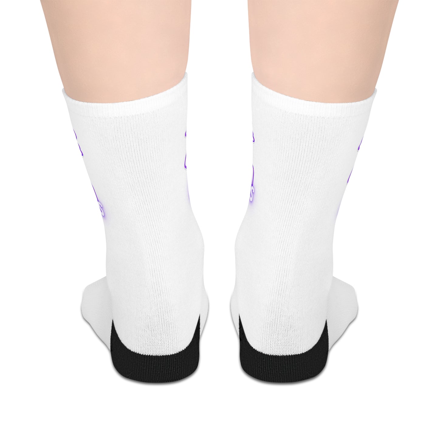 Heart BTS Mid-length Socks (White)