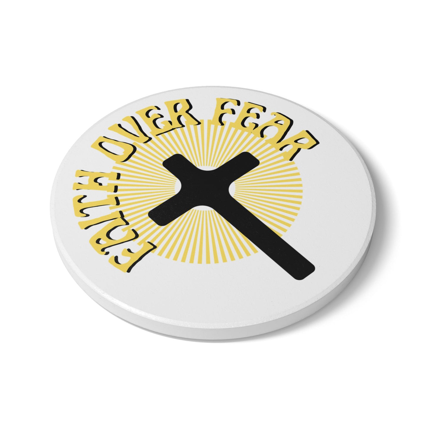 Faith Over Fear (1) Ceramic Coaster