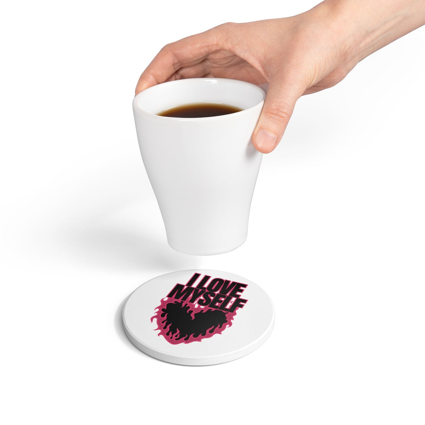 I Love Myself Ceramic Coaster