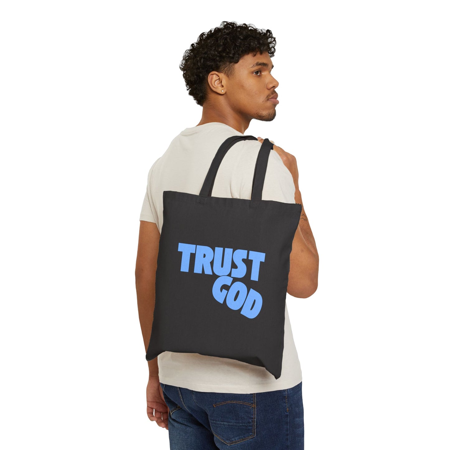 Trust God Cotton Canvas Tote Bag