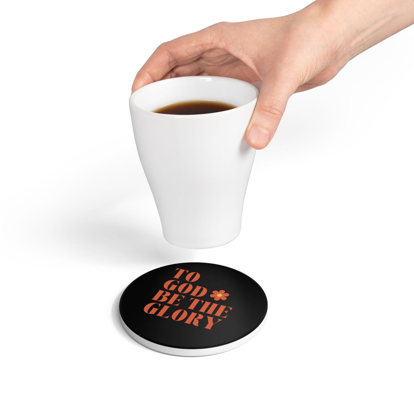 To God Be The Glory Ceramic Coaster