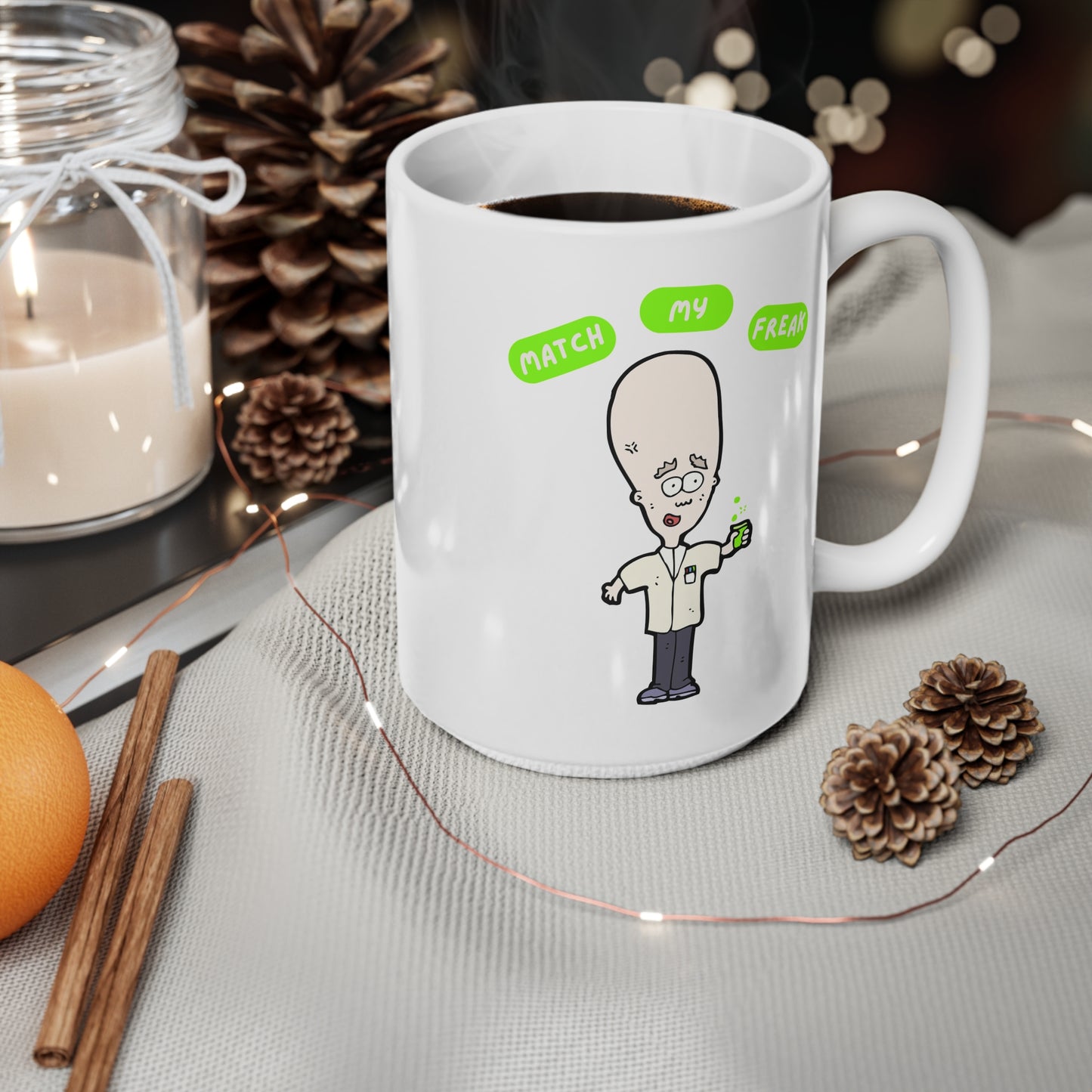 Match My Freak Ceramic Coffee Cup, 15oz