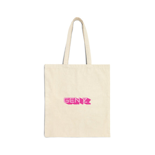 Gen Z Pink Cotton Canvas Tote Bag