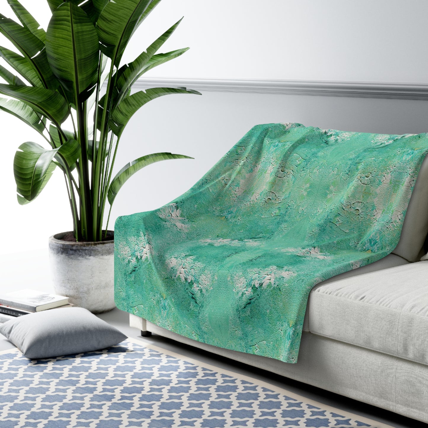 Chlorophyll Sherpa Fleece Blanket