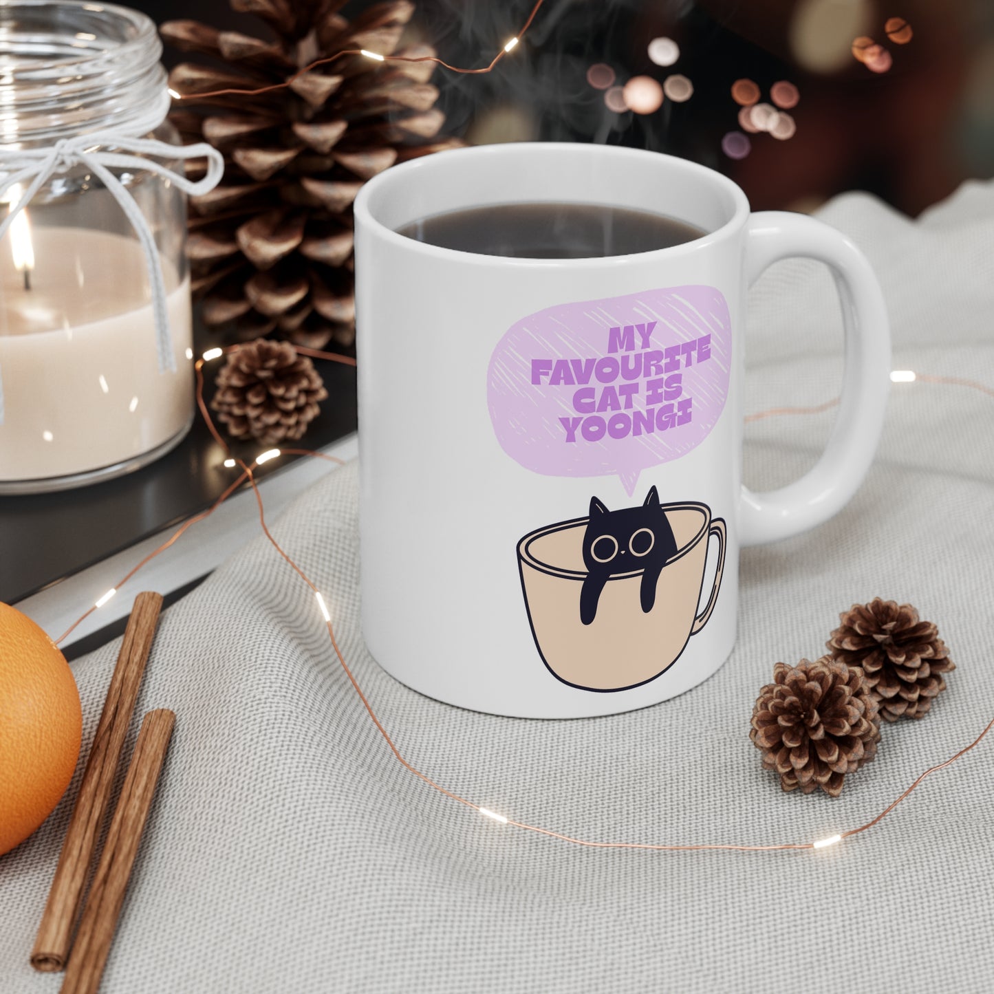 My Favourite Cat Is Yoongi 11oz White Mug