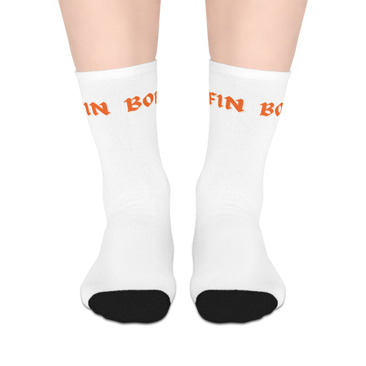 Boffin Mid-length Socks (White)