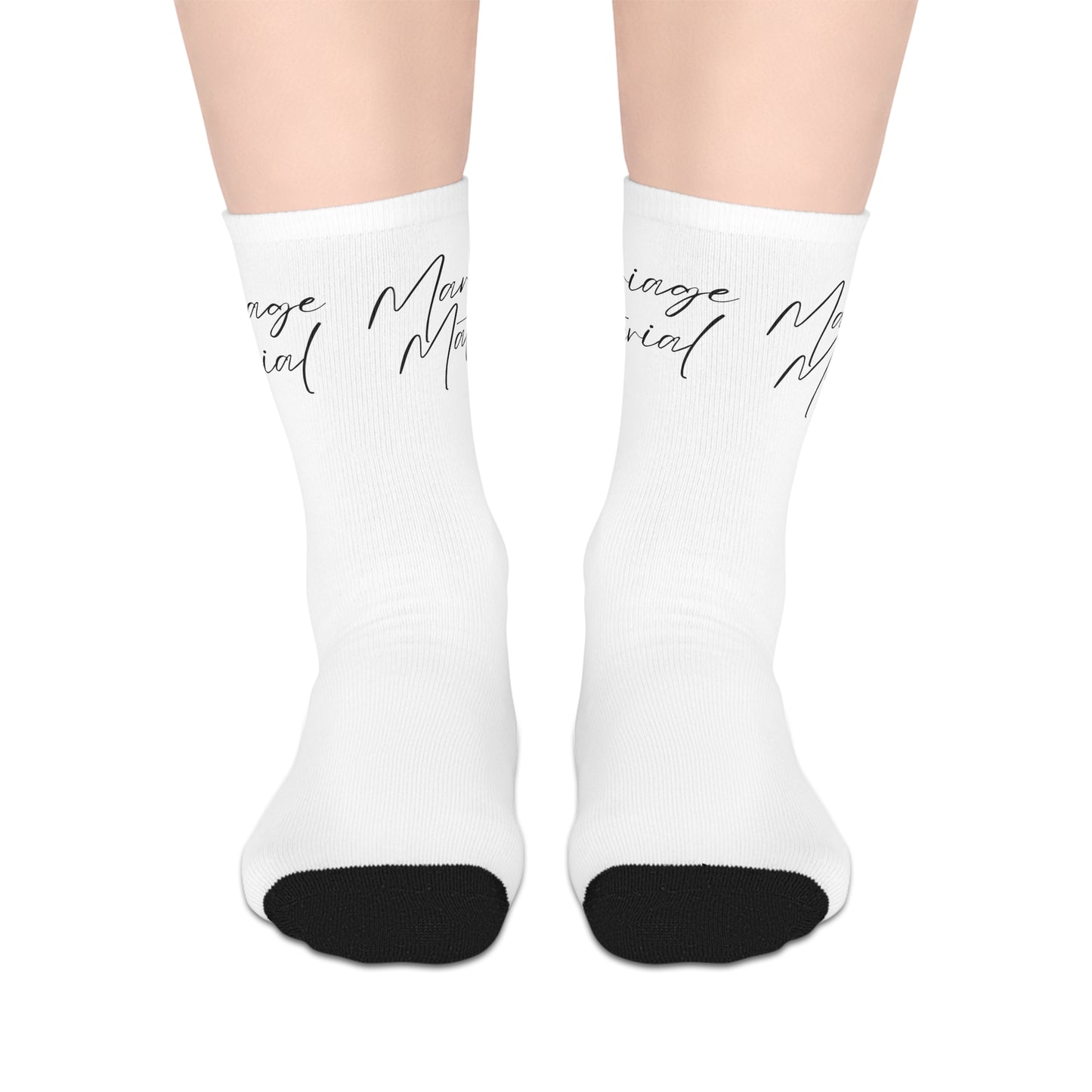 Marriage Material Mid-length Socks (White)
