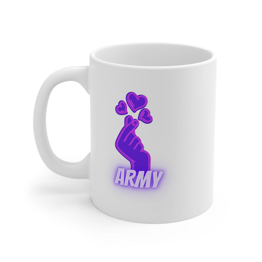 Purple Army 11oz White Mug