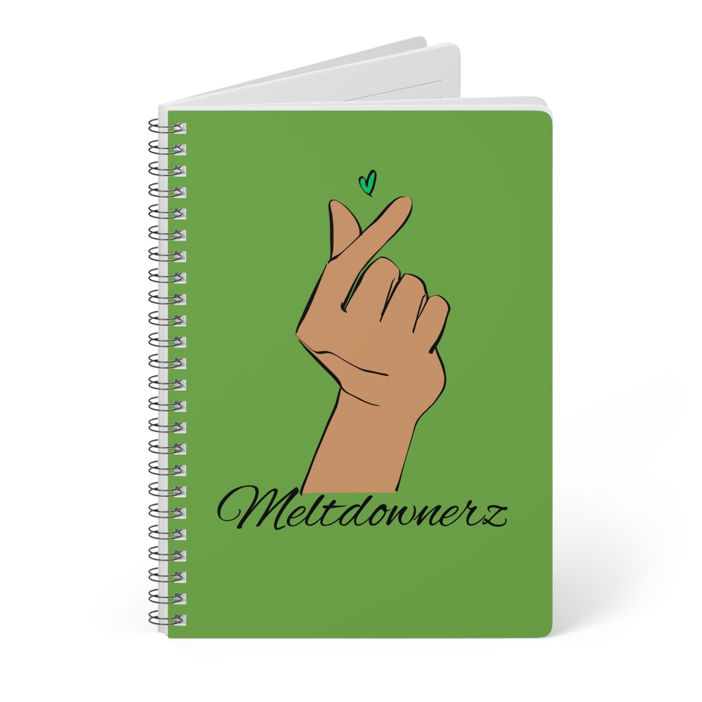Meltdownerz Heart (Green) Wirobound Softcover Notebook, A5
