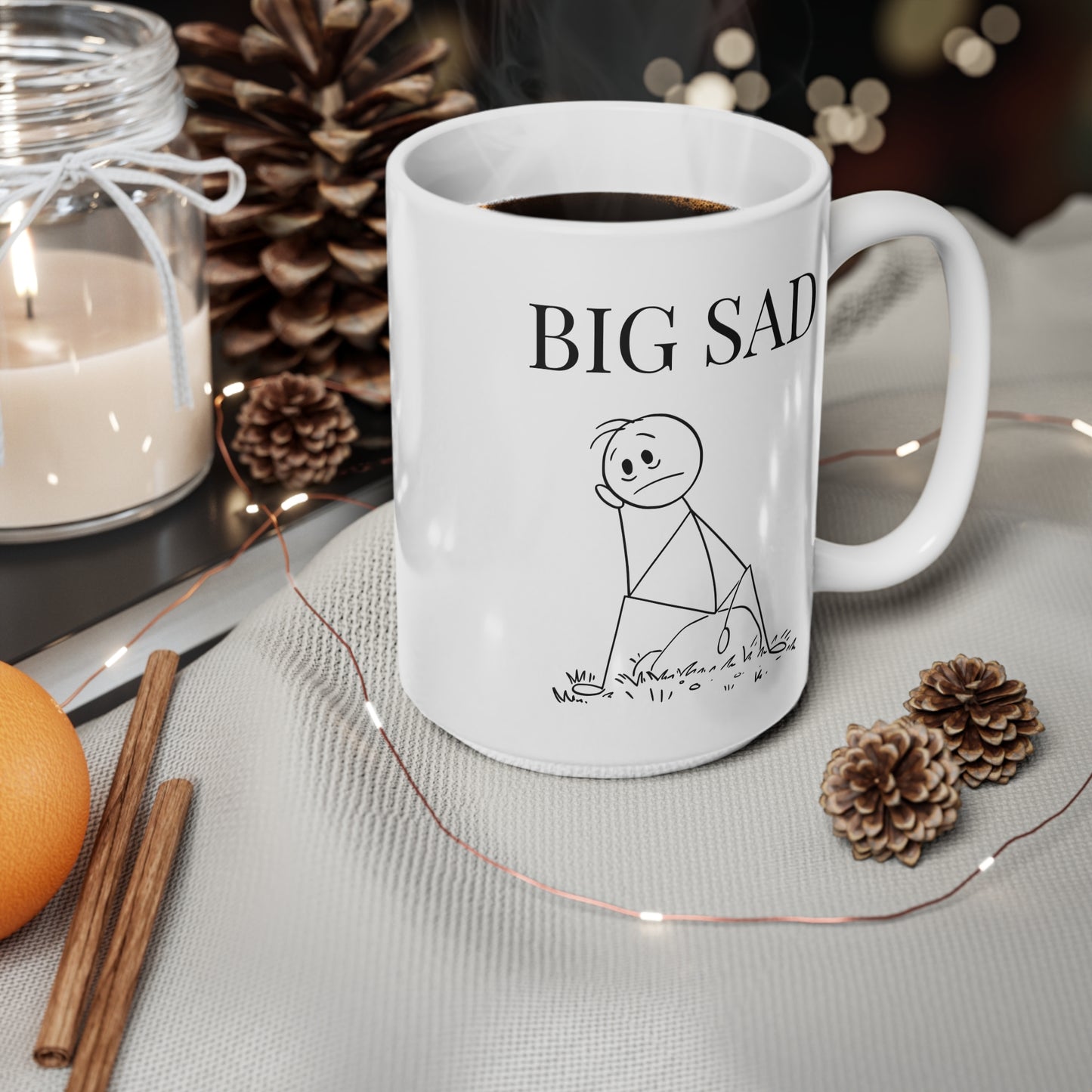 Big Sad Ceramic Coffee Cup, 15oz