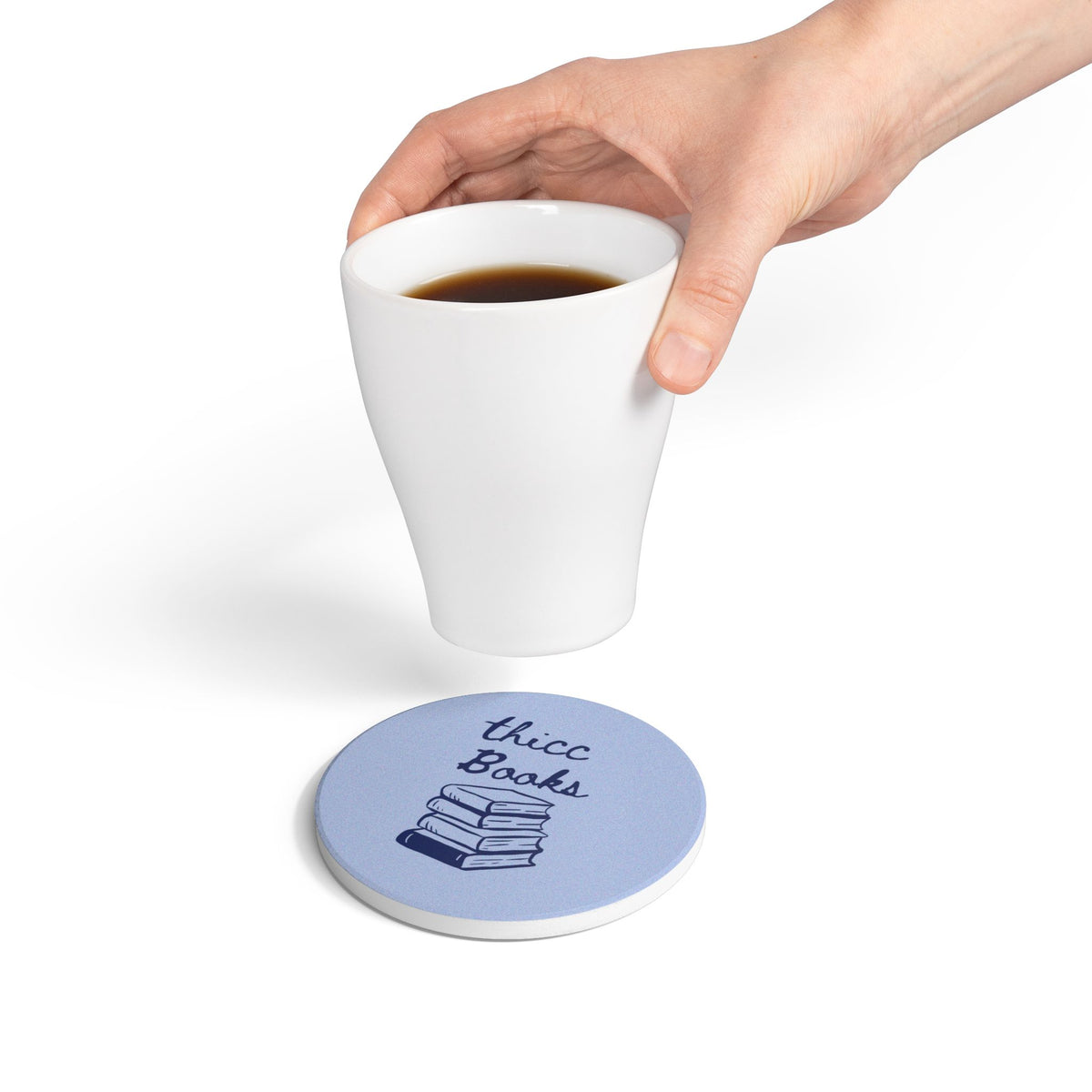 Thicc Books (Stack) Ceramic Coaster