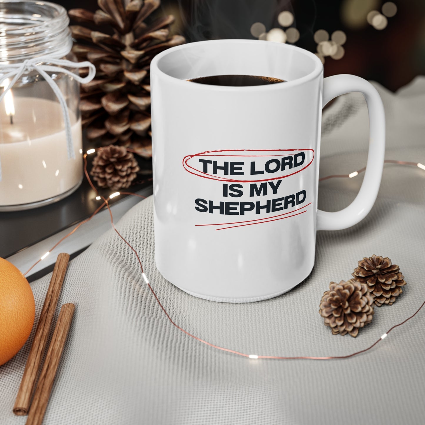 The Lord Is My Shepherd Ceramic Coffee Cup, 15oz