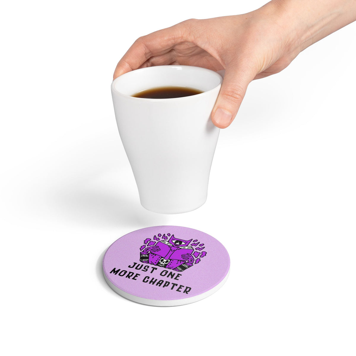 Just One More Chapter Ceramic Coaster