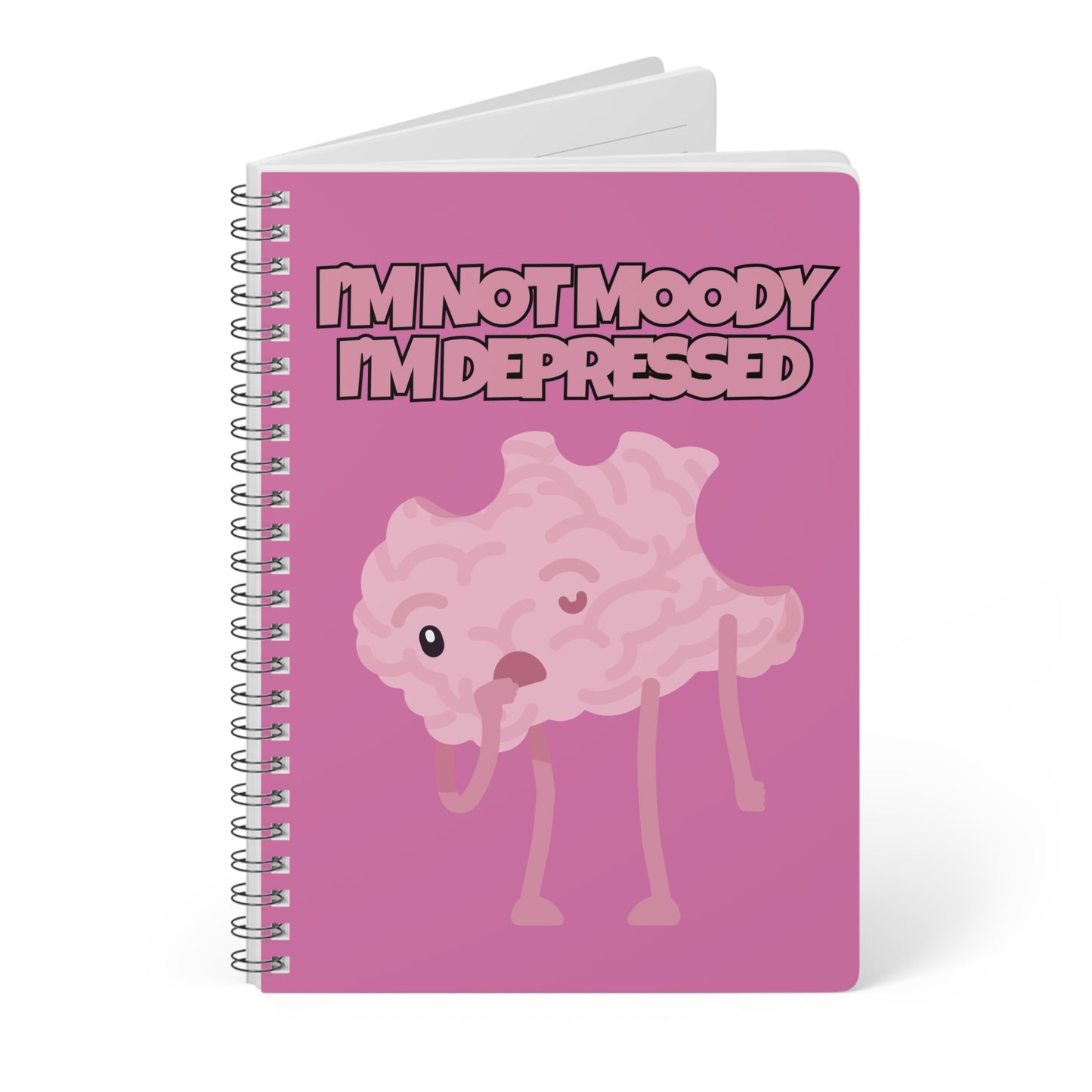 I'm Not Moody, I'm Depressed (1) Wirobound Softcover Notebook, A5