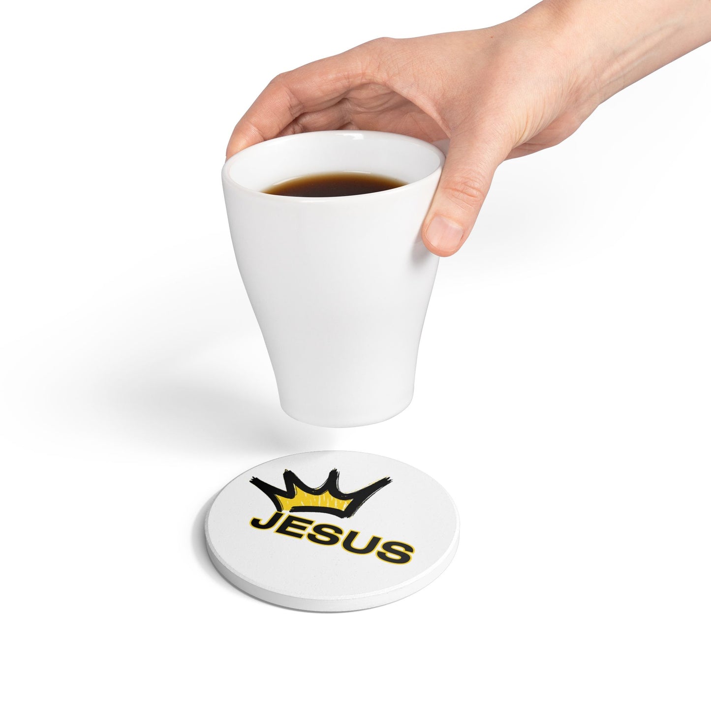 Jesus Is King Ceramic Coaster