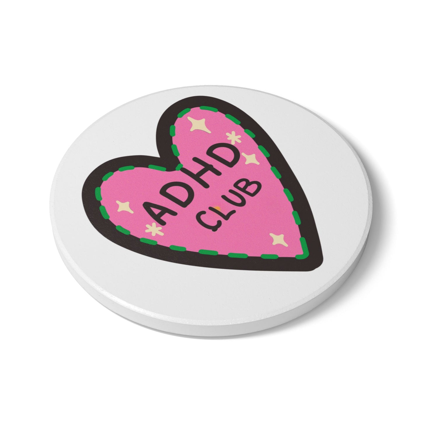 ADHD Club Ceramic Coaster