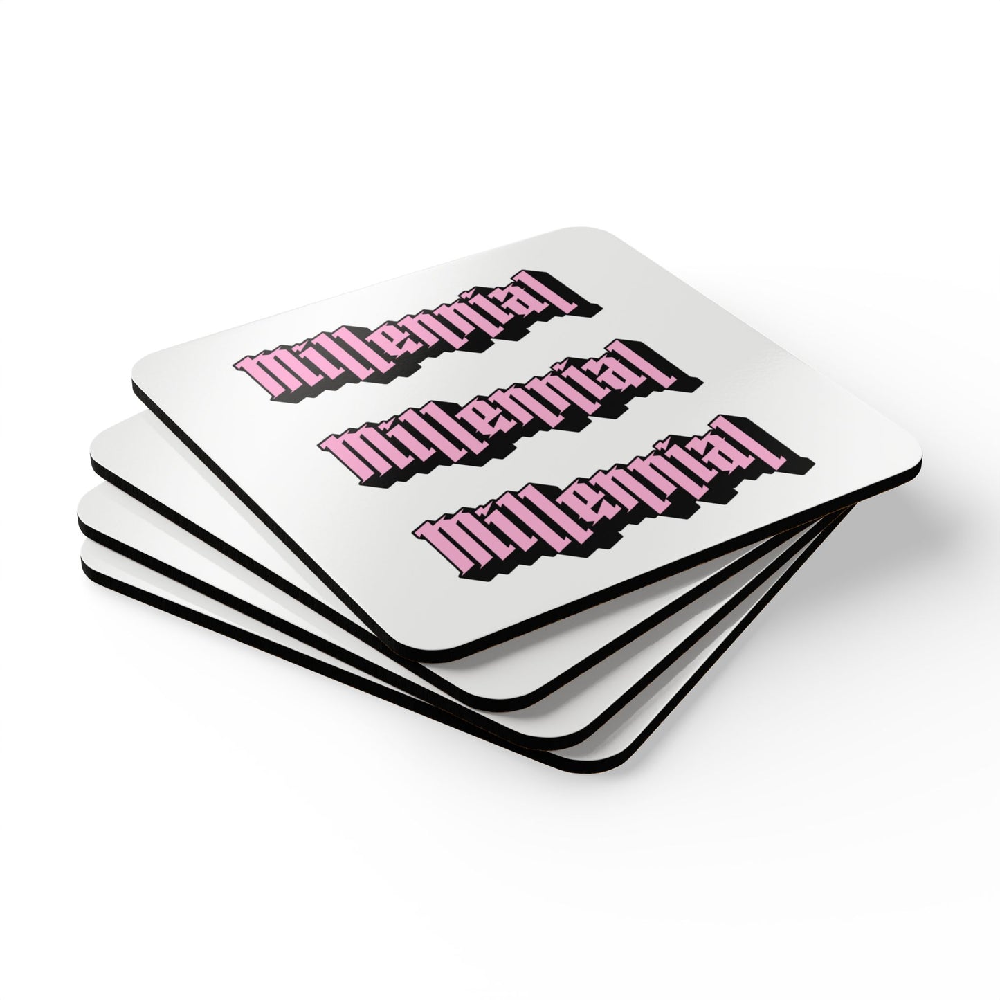 Millennial Pink Corkwood Coaster Set