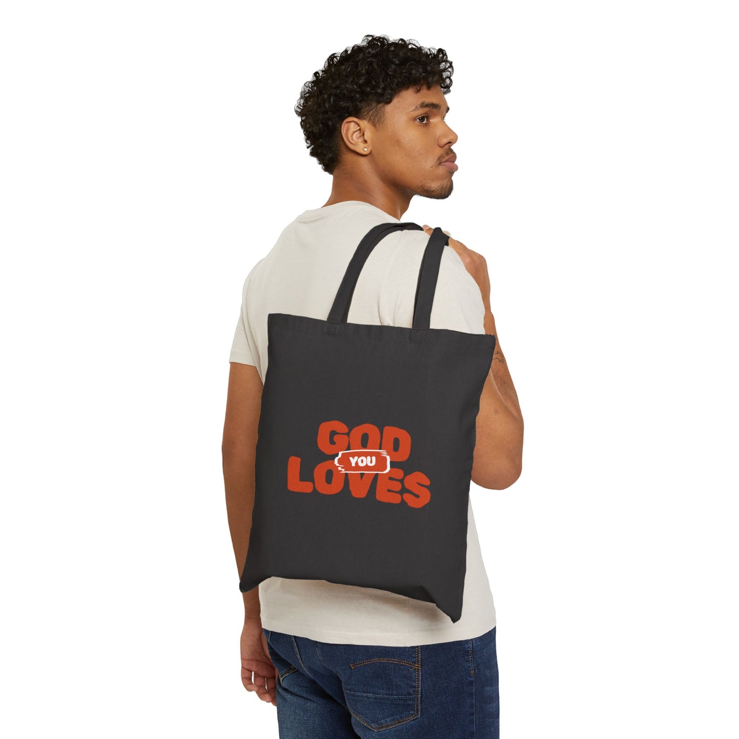 God Loves You Cotton Canvas Tote Bag