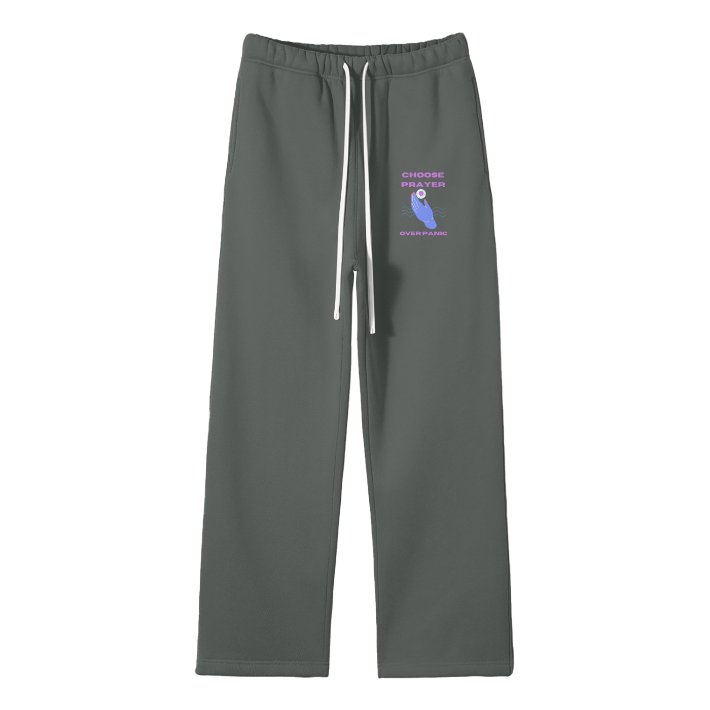 Choose Prayer Over Panic Streetwear Fleece Straight Leg Pants