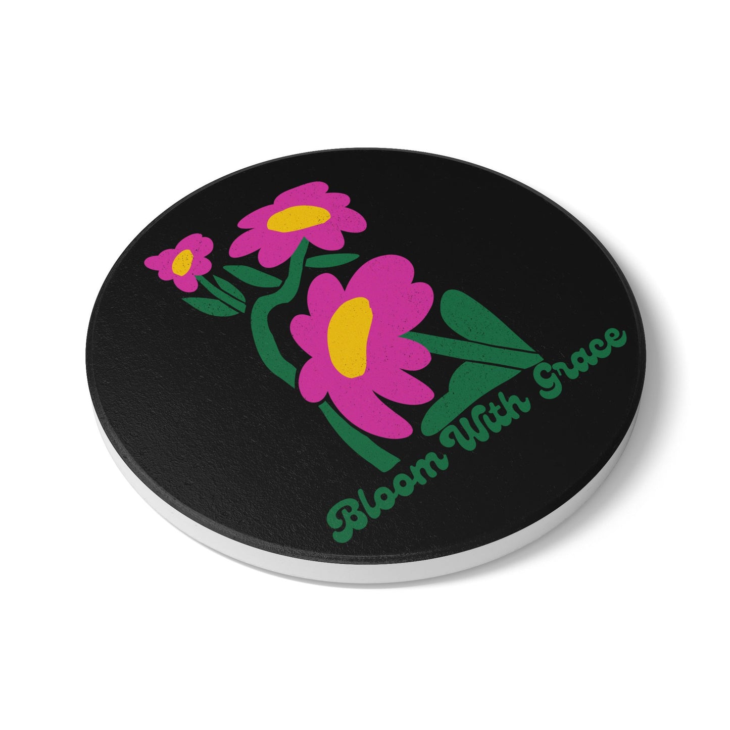 Bloom With Grace Ceramic Coaster