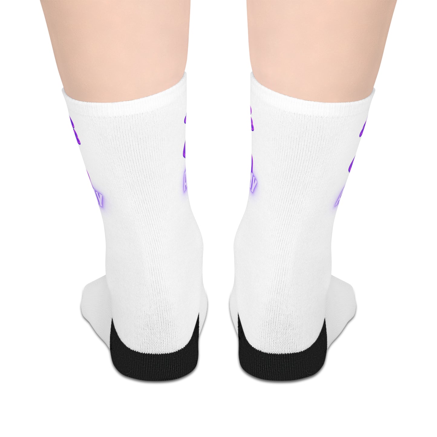 Purple Army Mid-length Socks (White)