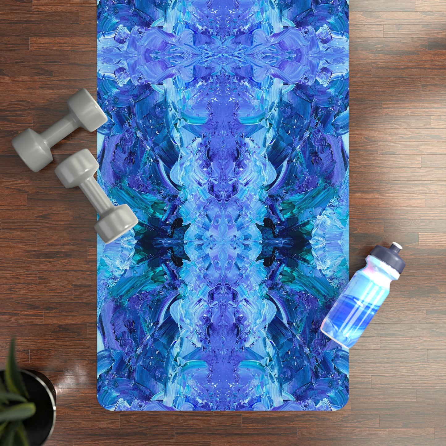Waves of Sapphire Rubber Yoga Mat