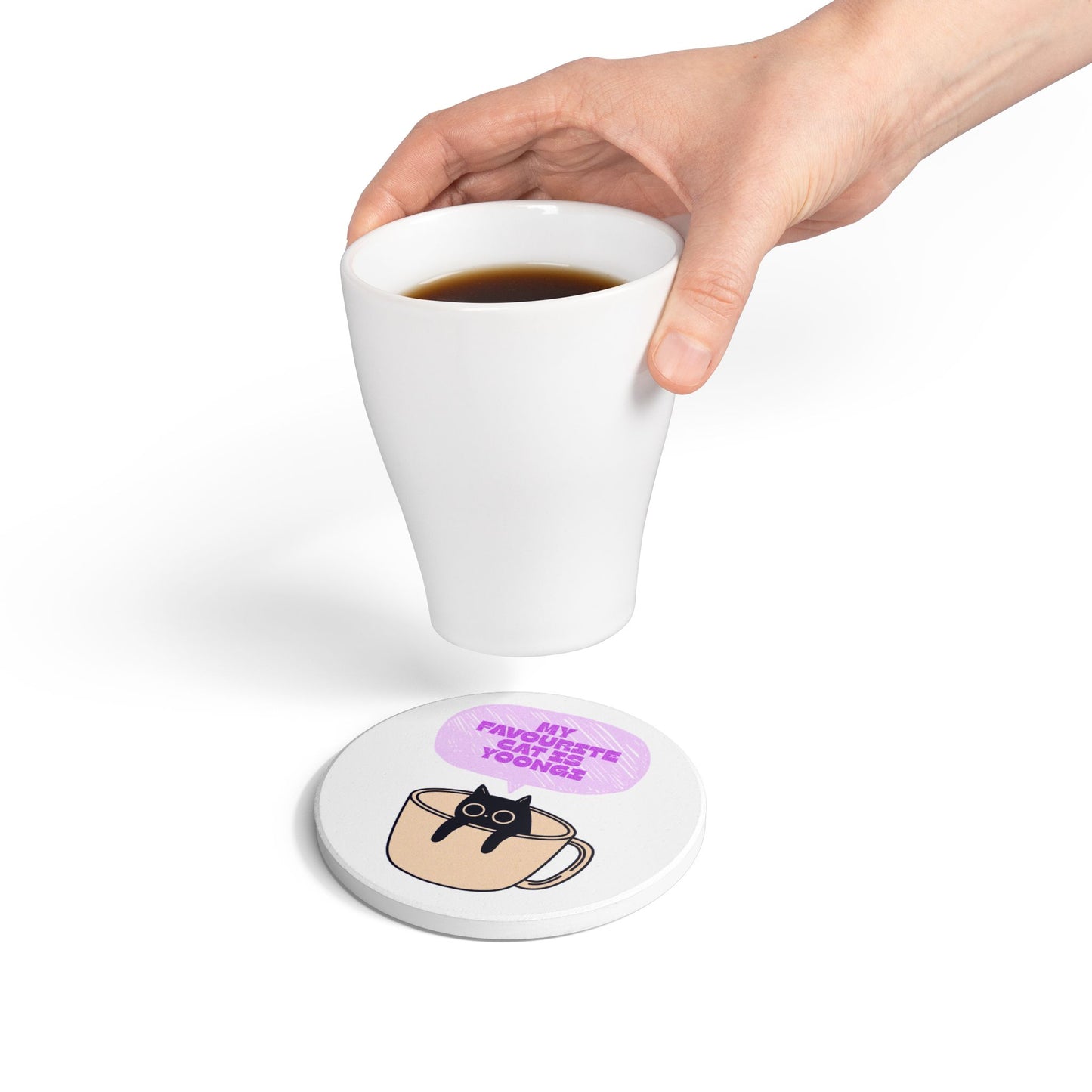 My Favourite Cat Is Yoongi Ceramic Coaster