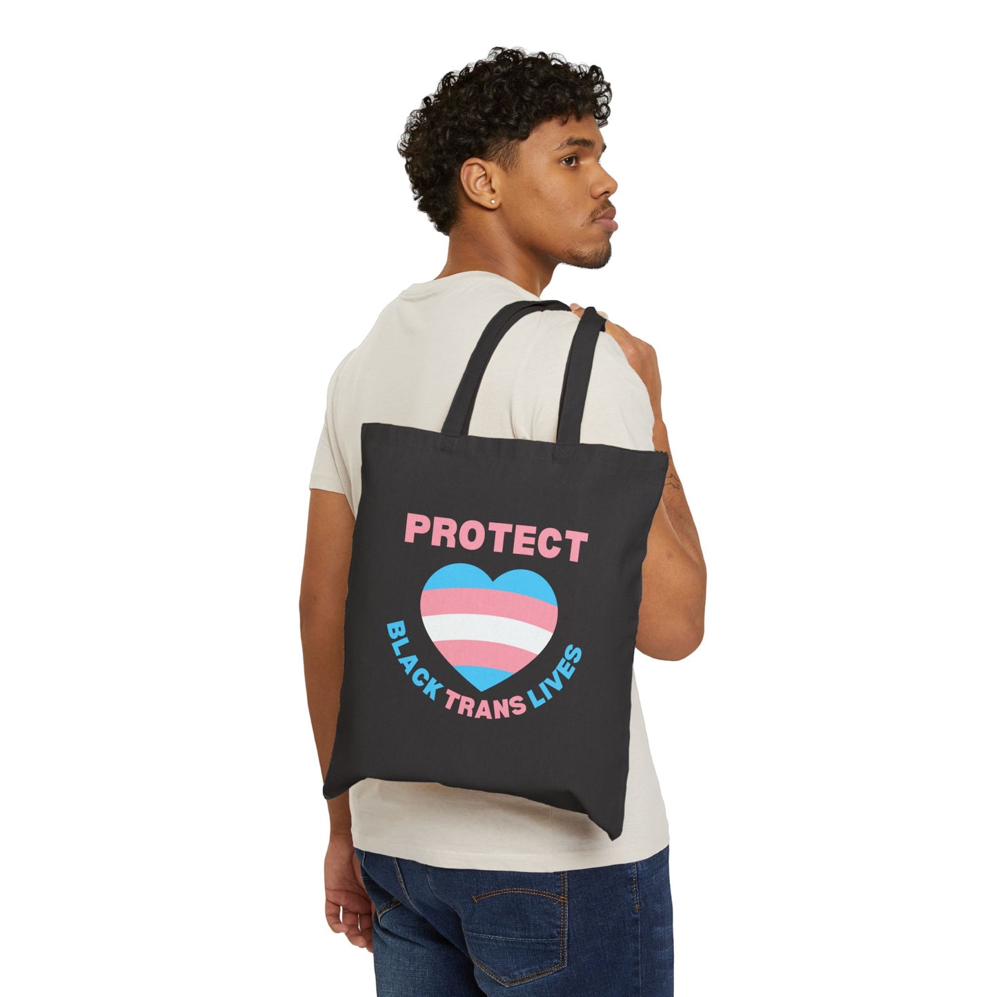 Protect Black Trans Lives Cotton Canvas Tote Bag