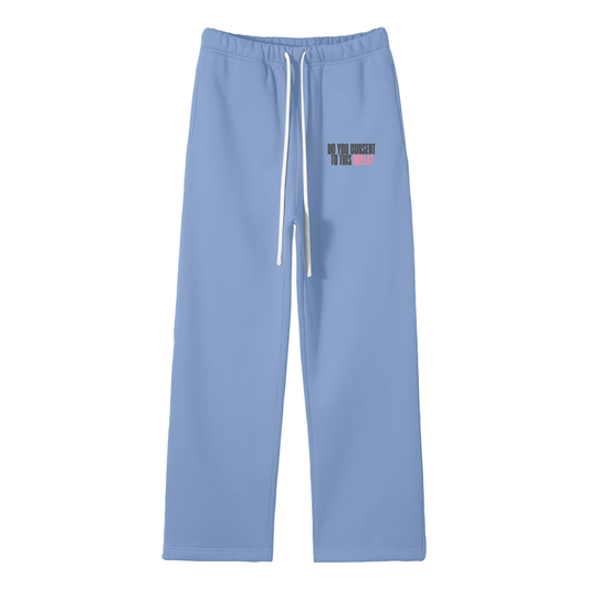 Do You Consent To This Holla Streetwear Fleece Straight Leg Pants