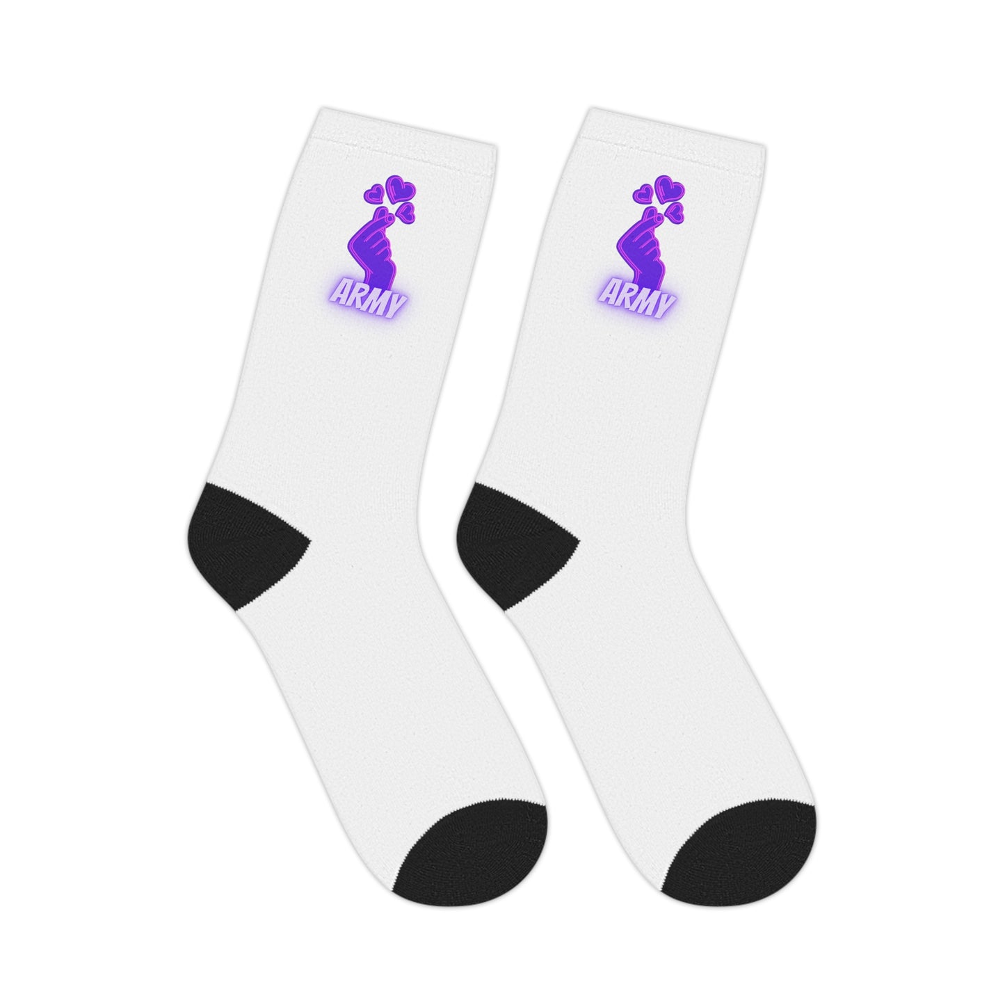 Purple Army Mid-length Socks (White)