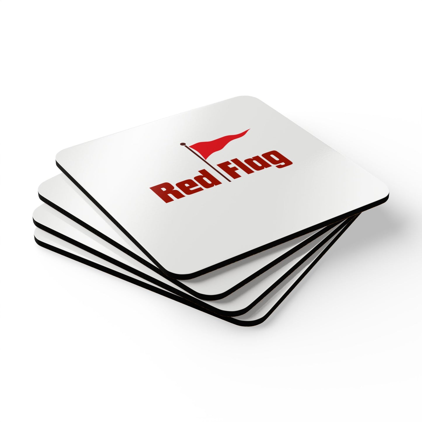 Red Flag (1) Corkwood Coaster Set