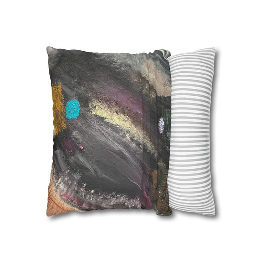 Big Blue Square Poly Canvas Pillowcase