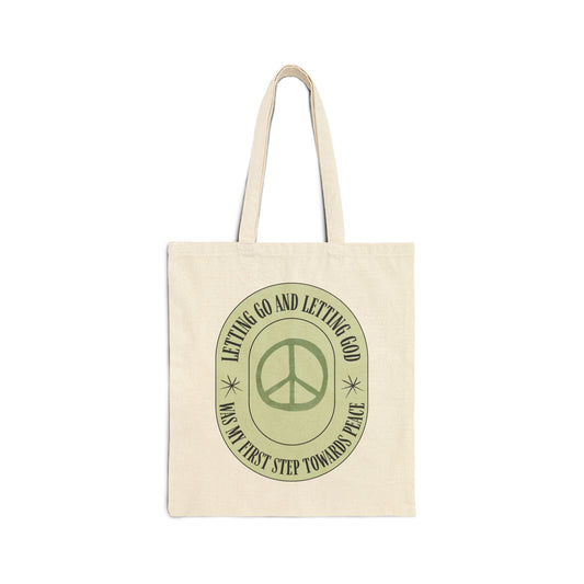 Letting Go & Letting God Cotton Canvas Tote Bag