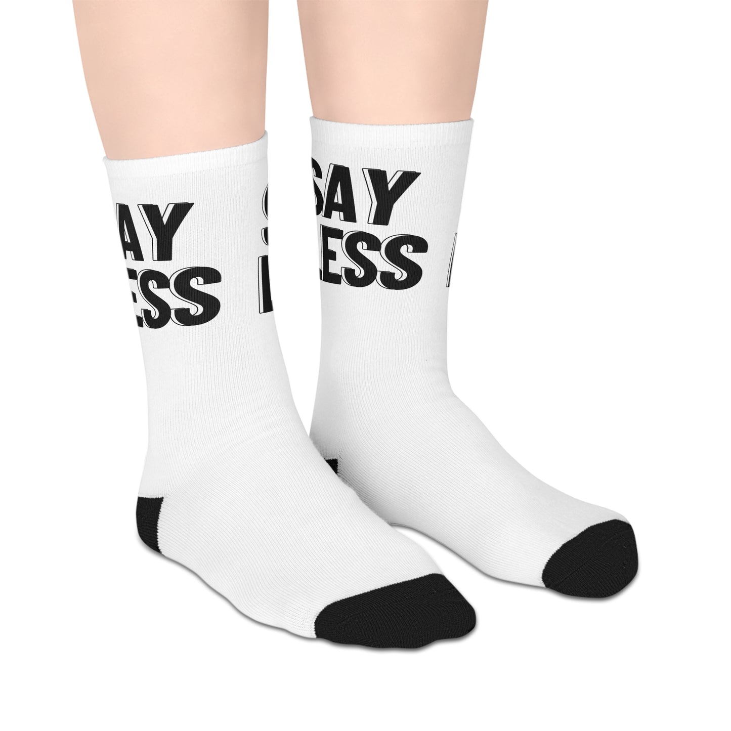 Say Less Mid-length Socks (White)