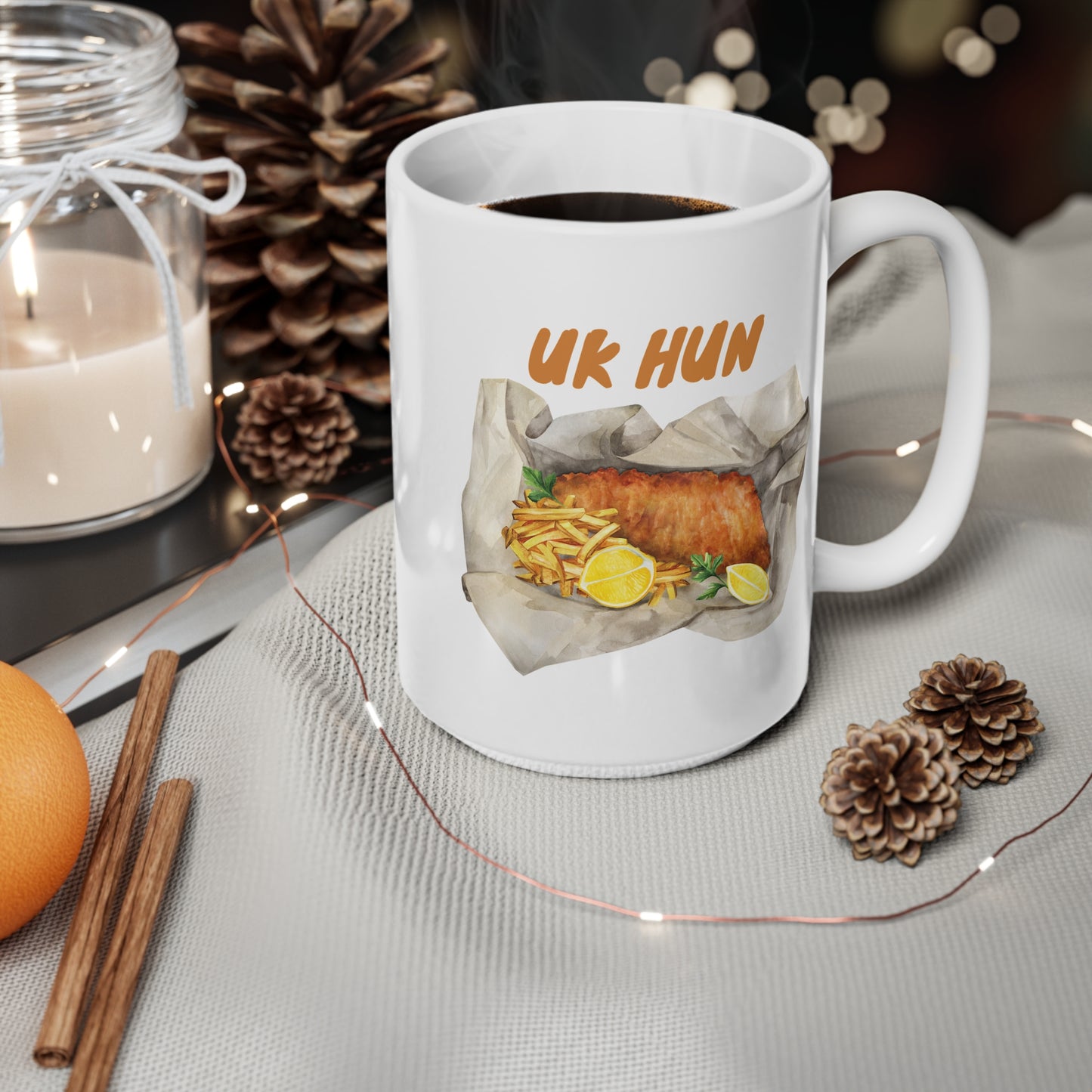 UK Hun (Chippy) Ceramic Coffee Cup (1) 15oz