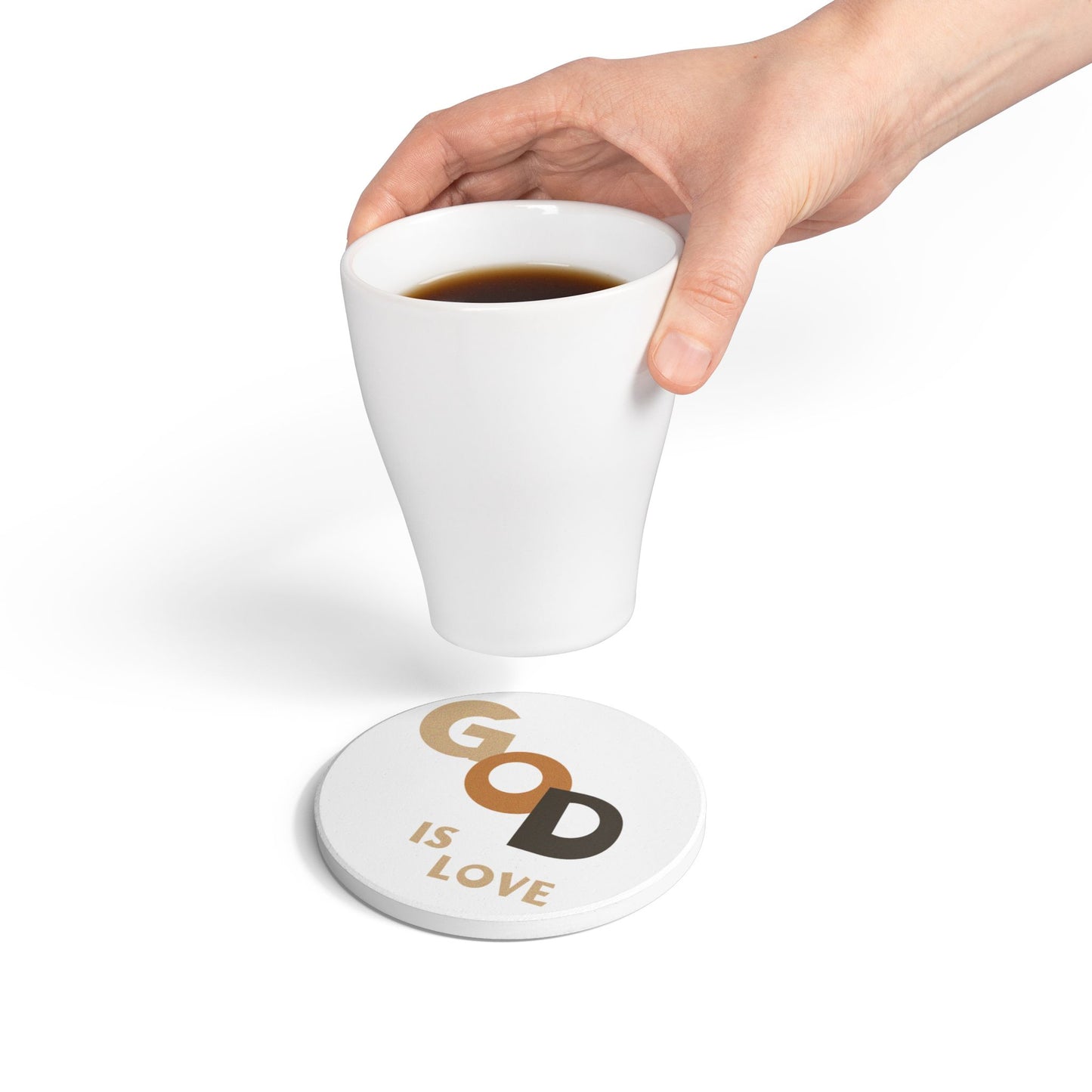 God Is Love Ceramic Coaster