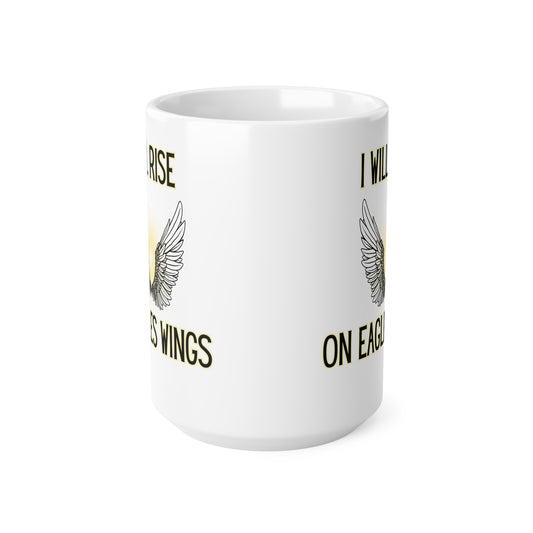 I Will Rise On Eagles Wings Ceramic Coffee Cup, 15oz