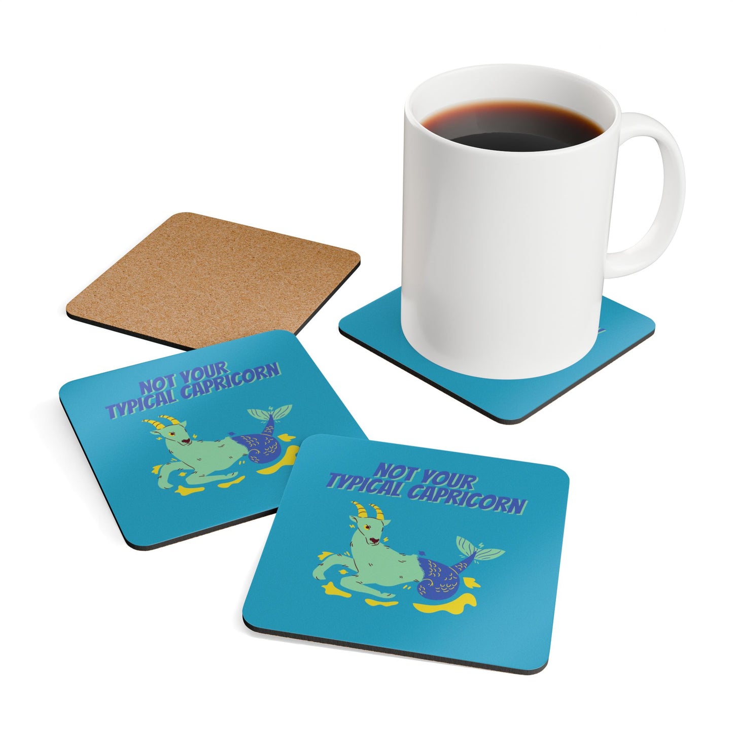 Not Your Typical Capricorn Corkwood Coaster Set