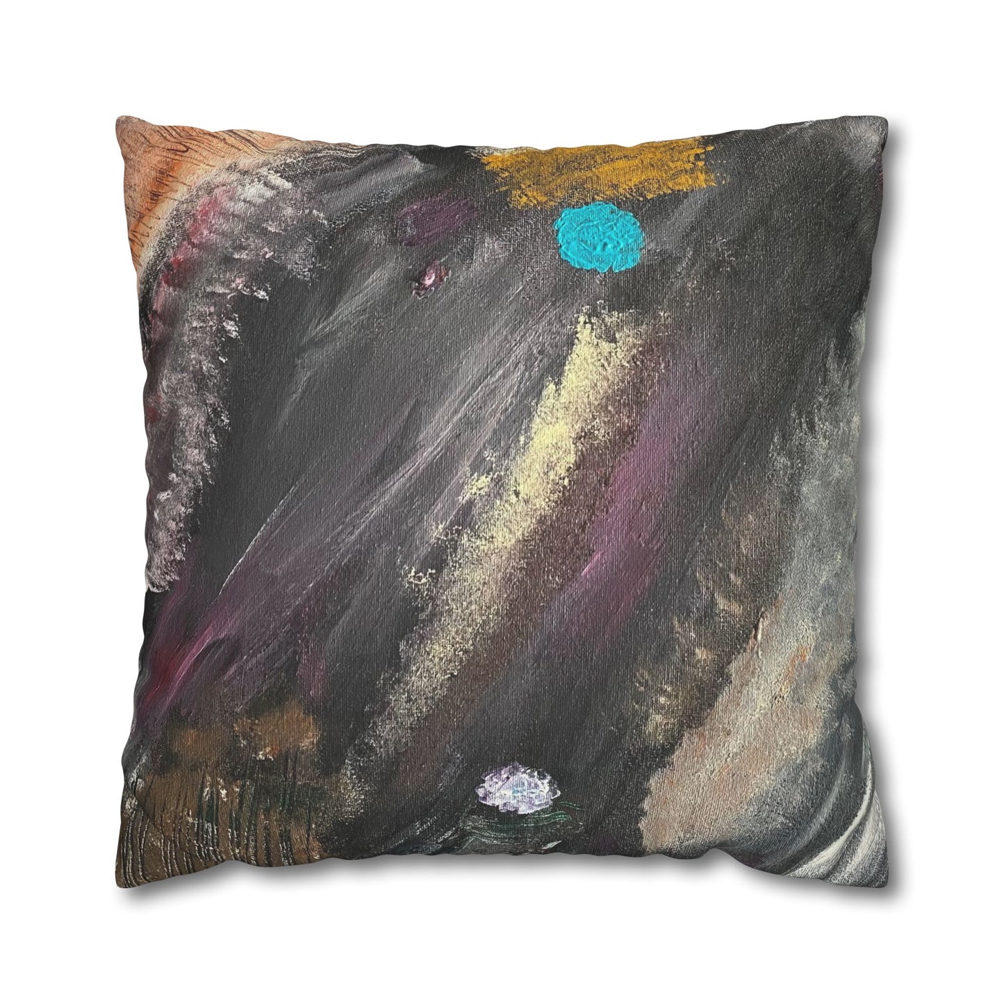 Big Blue Square Poly Canvas Pillowcase