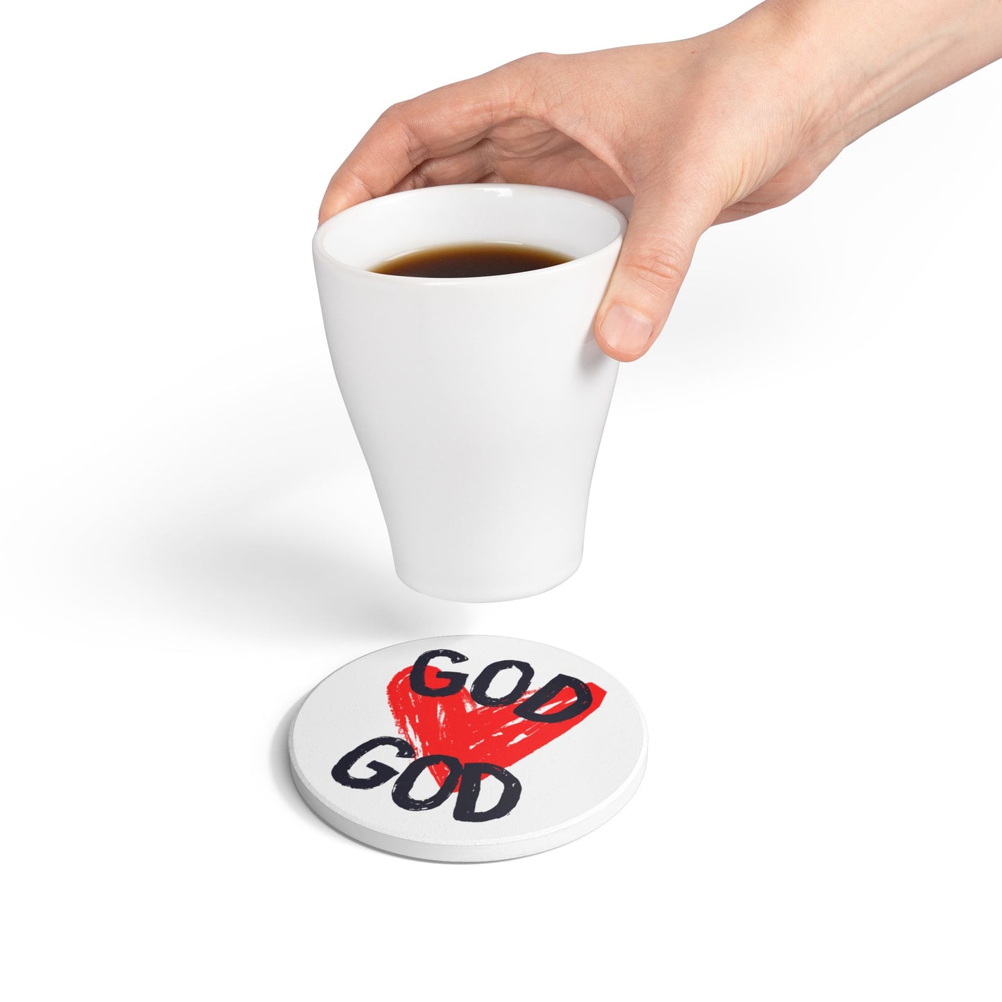 God Heart Ceramic Coaster