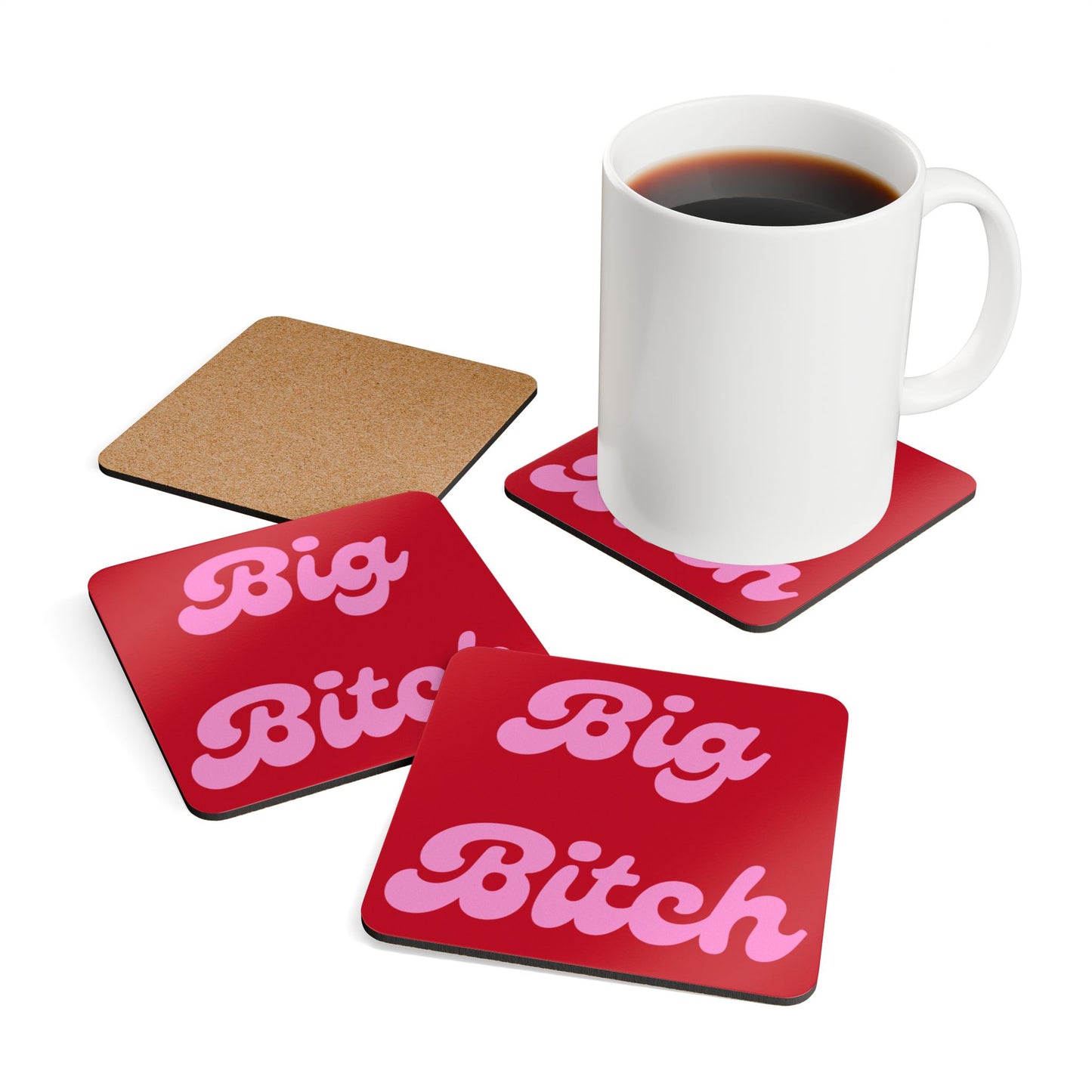 Big Bitch Corkwood Coaster Set