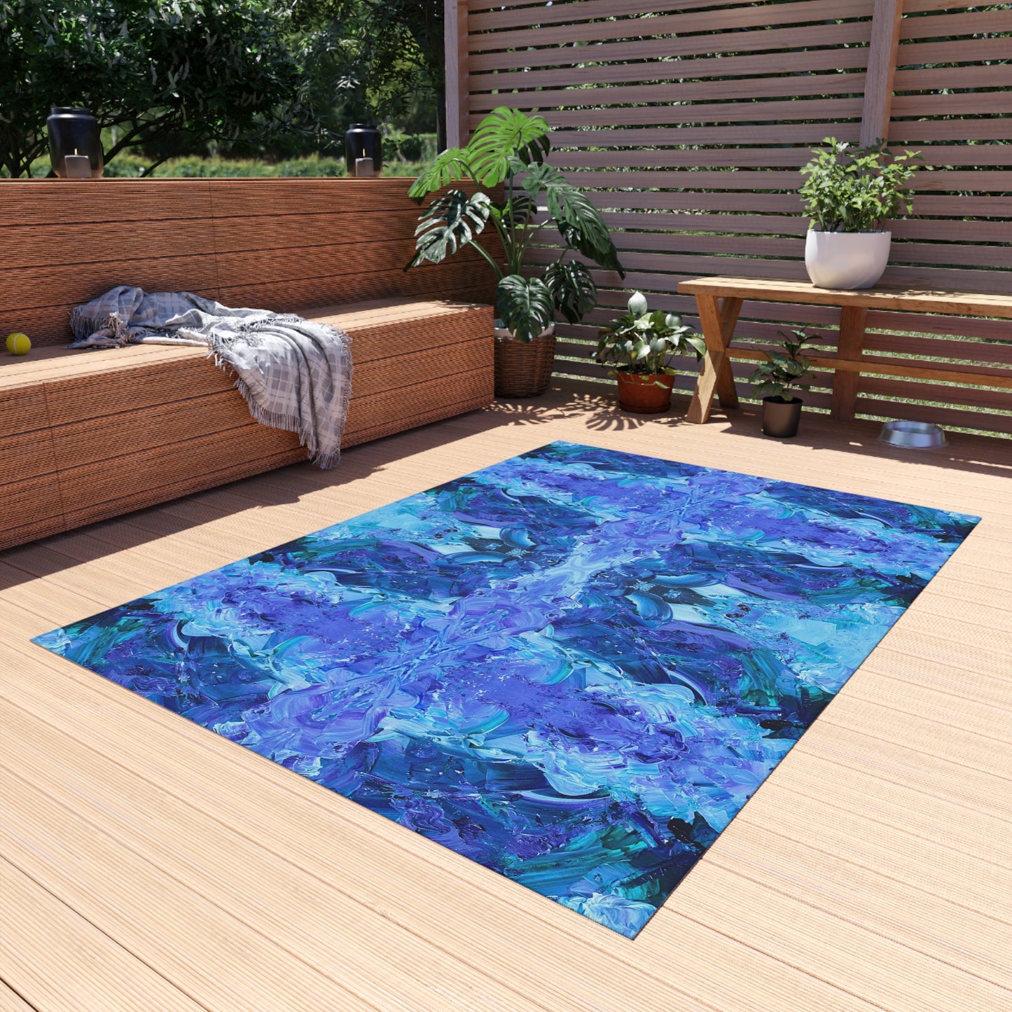 Waves of Sapphire Outdoor Rug