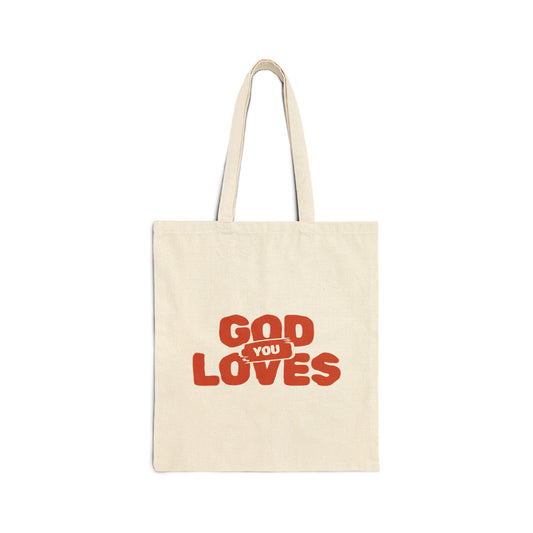 God Loves You Cotton Canvas Tote Bag