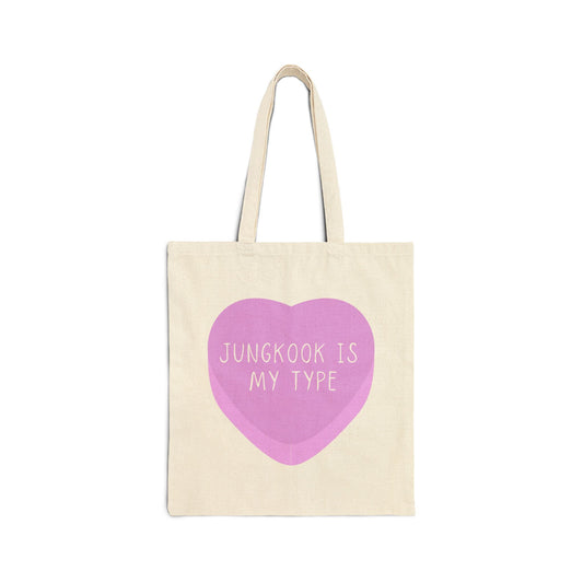 Jungkook Is My Type Cotton Canvas Tote Bag