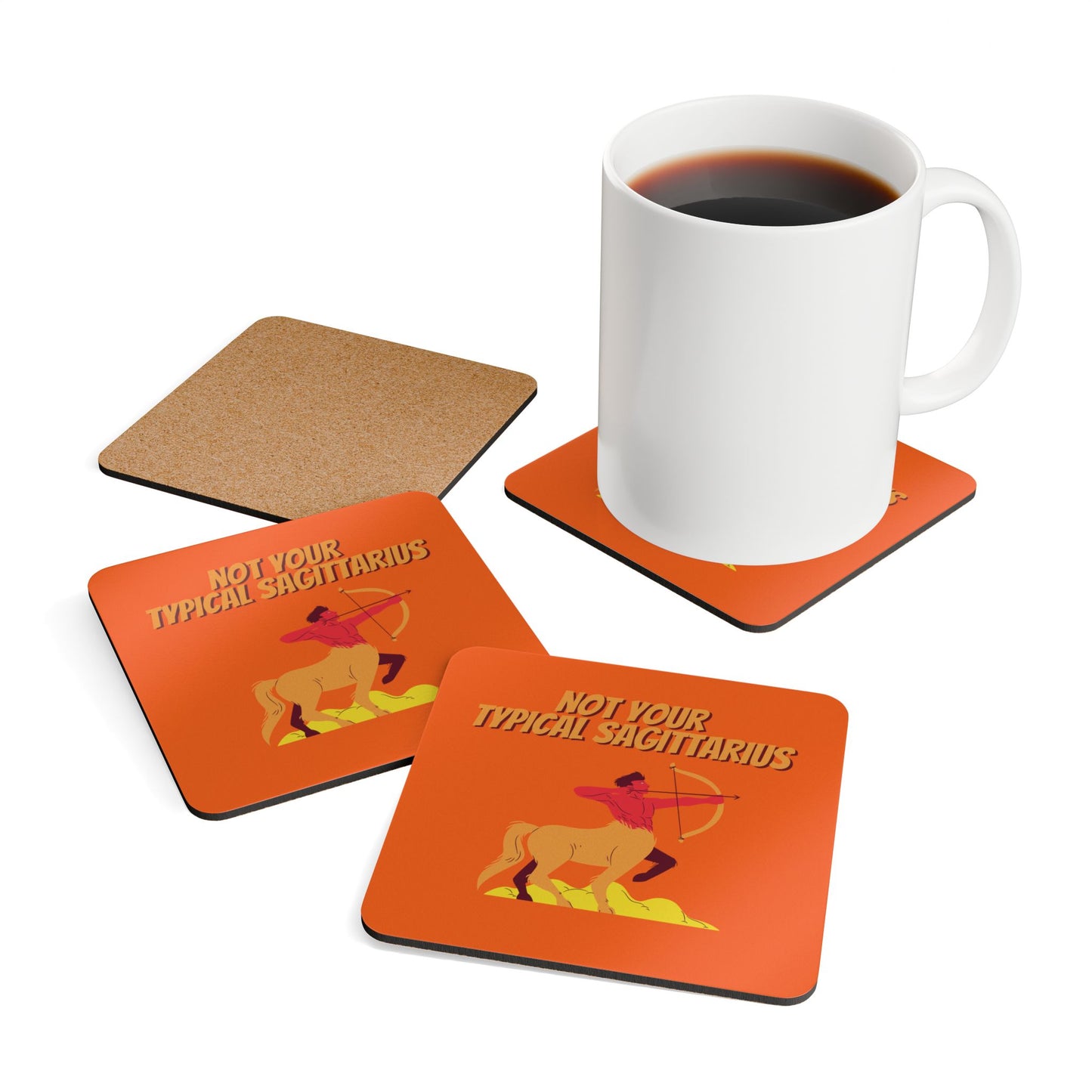 Not Your Typical Sagittarius Corkwood Coaster Set