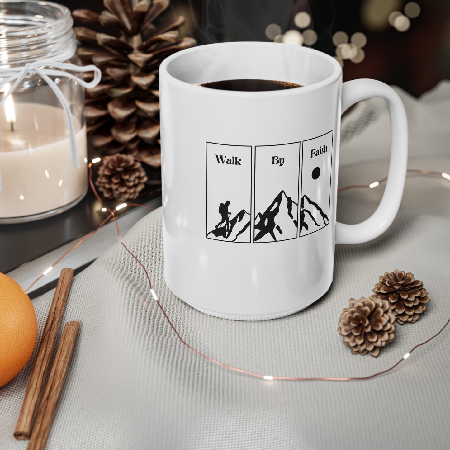 Walk By Faith Ceramic Coffee Cup, 15oz